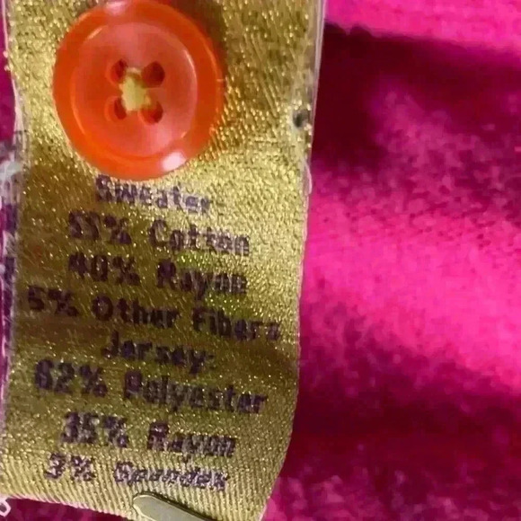 Princess Vera Wang Y2K cardigan button up sweater pink multi colorblock glitter - Picture 10 of 11